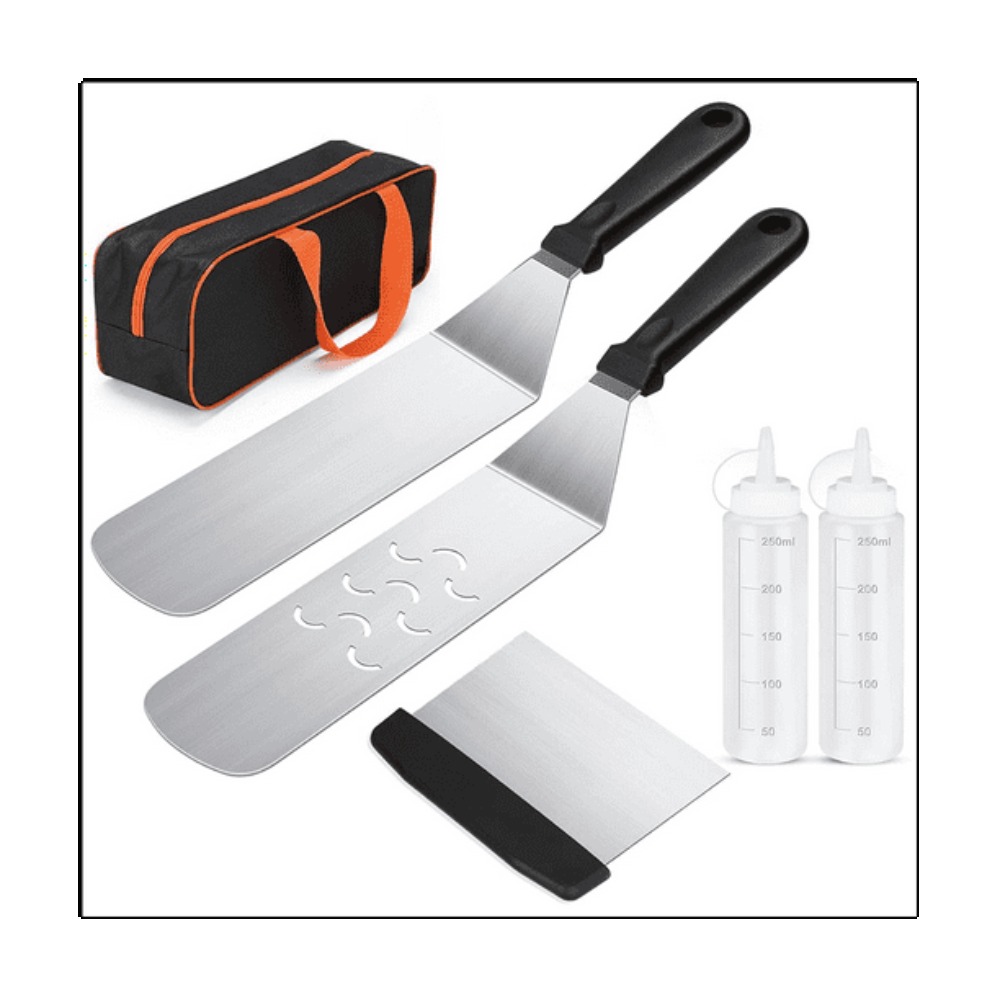 Outdoor Camping Griddle - 6pcs BBQ Tools Set Griddle Accessories