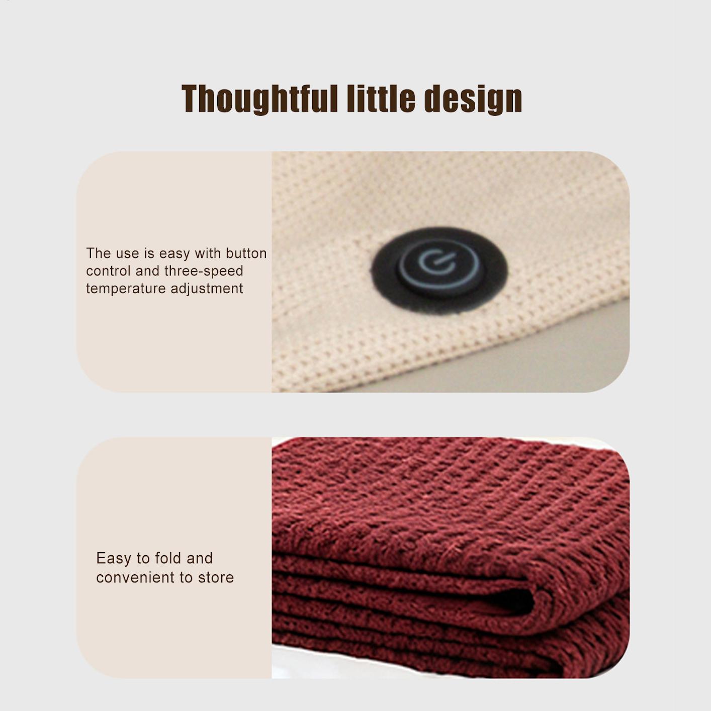 Outdoor Camping Heated Blanket - Portable Heated Shawl 3 Levels USB