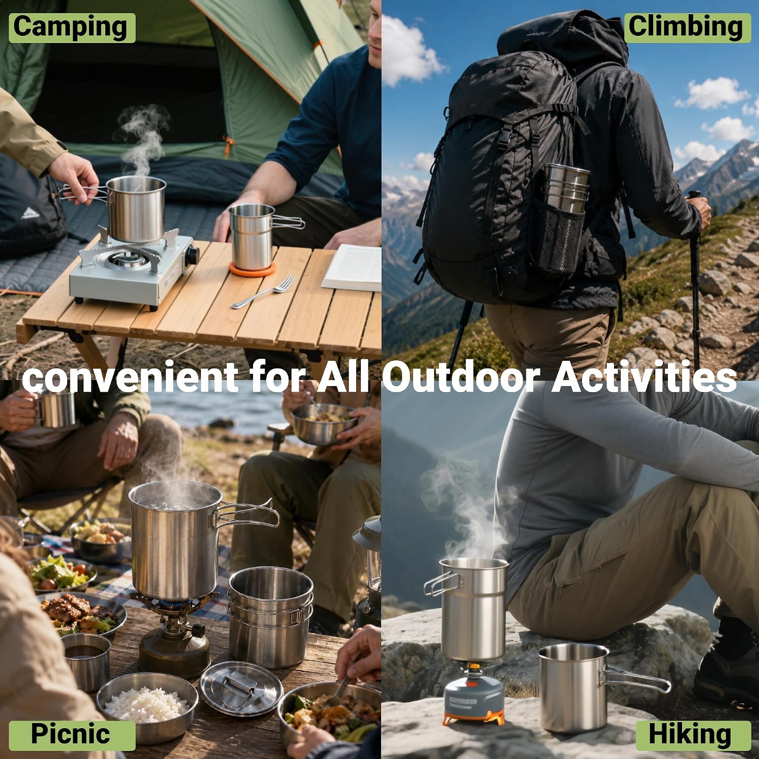 Foldable Camping Cups Mugs Cam - đánh giá và giá Outdoor Camping Kitchen Set