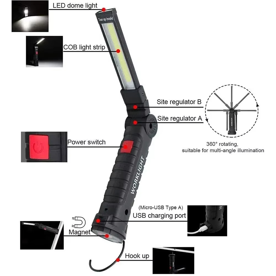 Portable LED Flashlight with M - đánh giá và giá Outdoor Camping Lamp