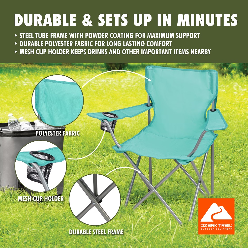 Foldable Quad Camping Chair wi - đánh giá và giá Outdoor Camping Loveseat