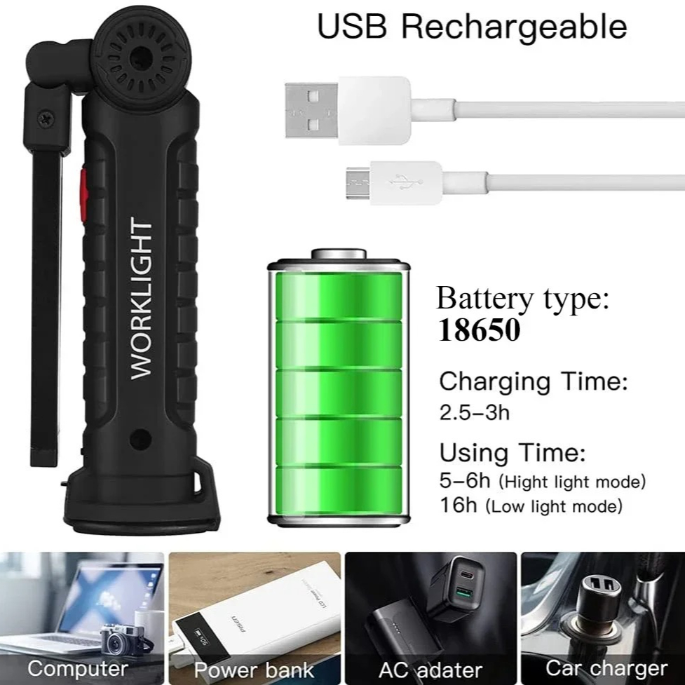Portable COB LED Flashlight US - đánh giá và giá Outdoor Camping Lamp