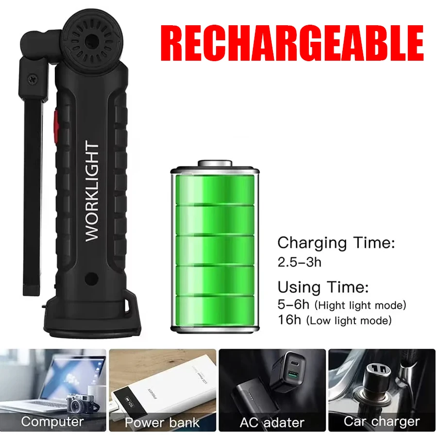 Rechargeable Magnetic Work Lig - đánh giá và giá Outdoor Camping Lamp