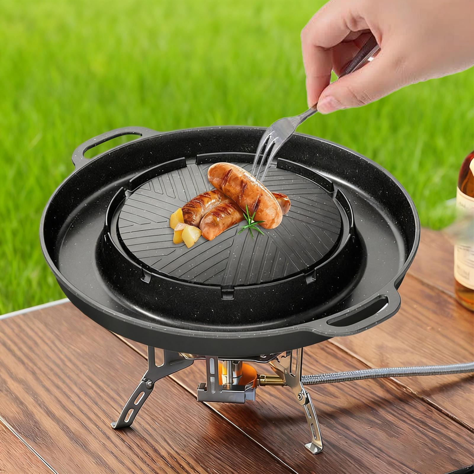 2-in-1 Grill & Hot Pan for Sto - đánh giá và giá Outdoor Camping Griddle
