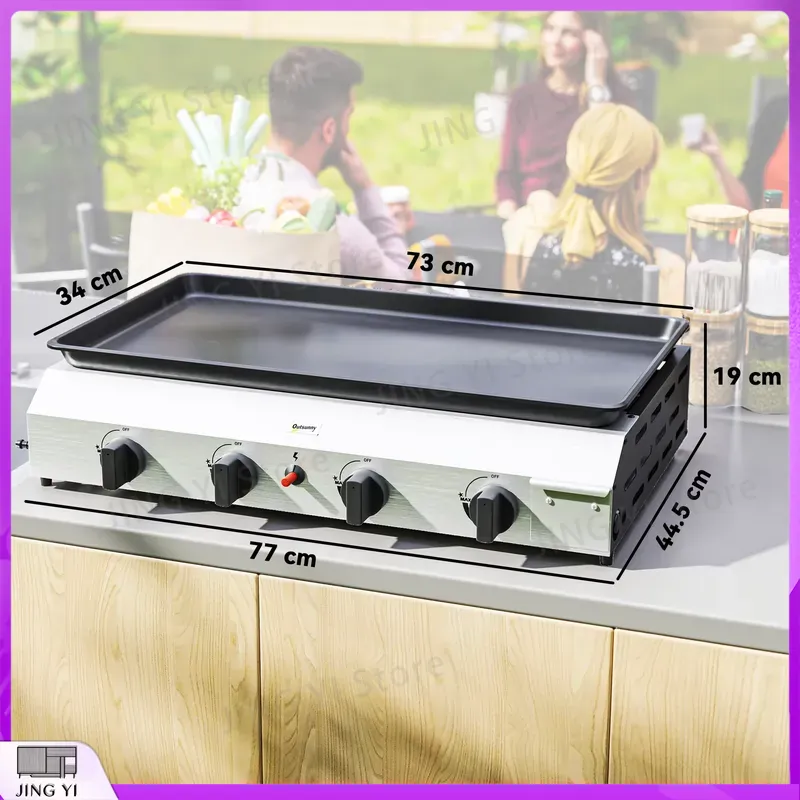 Gas Grill BBQ Grill with Non-S - đánh giá và giá Outdoor Camping Griddle