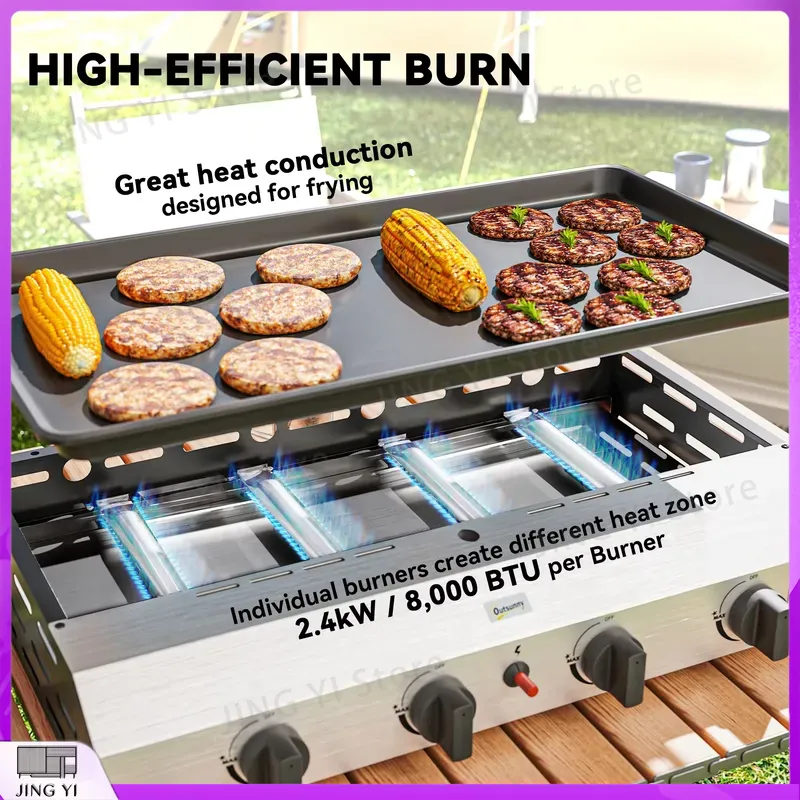 Gas Grill BBQ Grill with Non-S - đánh giá và giá Outdoor Camping Griddle