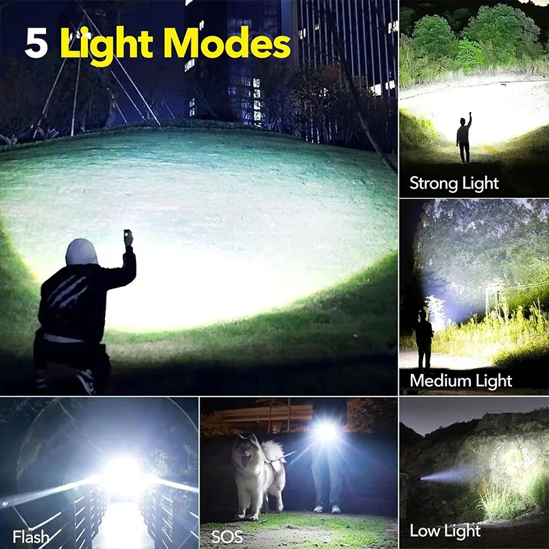 High Power LED Flashlight Rech - đánh giá và giá Outdoor Camping Lamp
