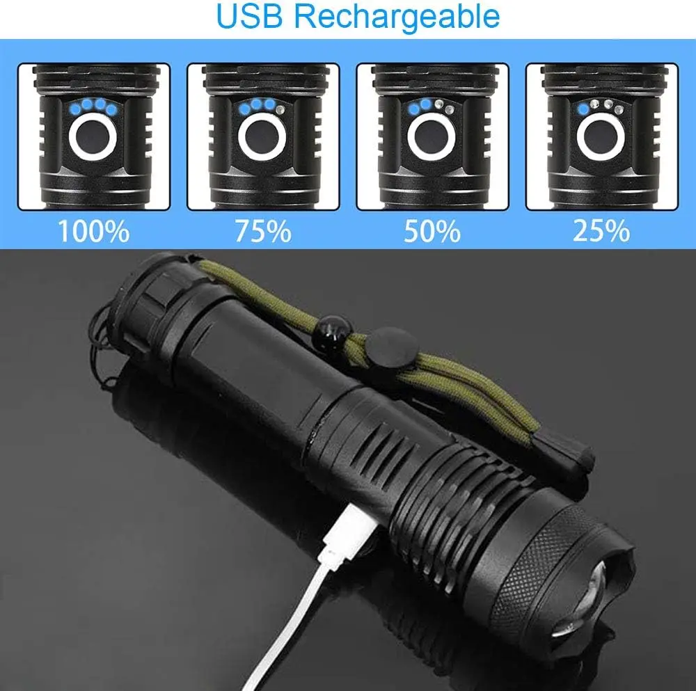 High Power LED Flashlight Rech - đánh giá và giá Outdoor Camping Lamp