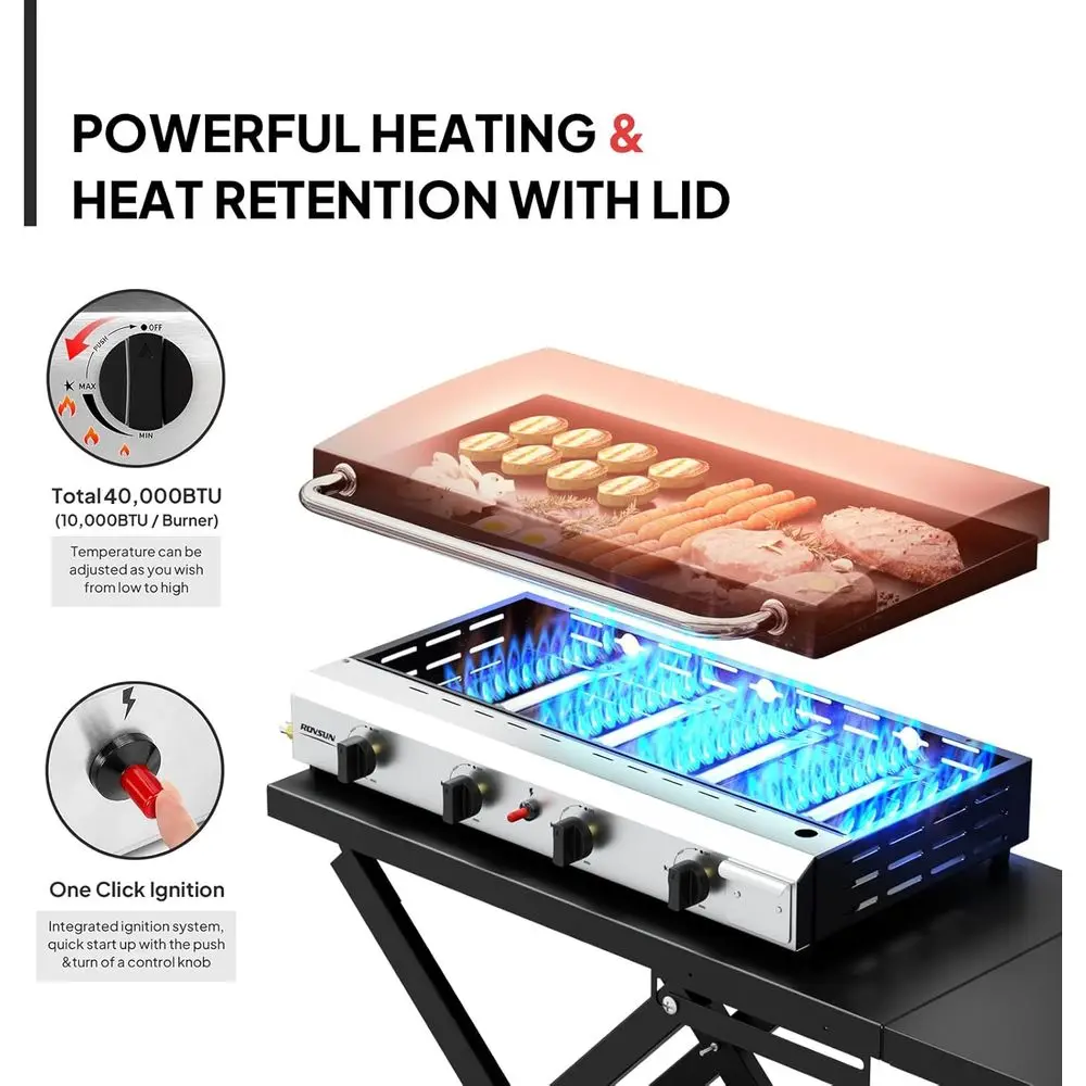 Portable 4-Burner Propane Grid - đánh giá và giá Outdoor Camping Griddle