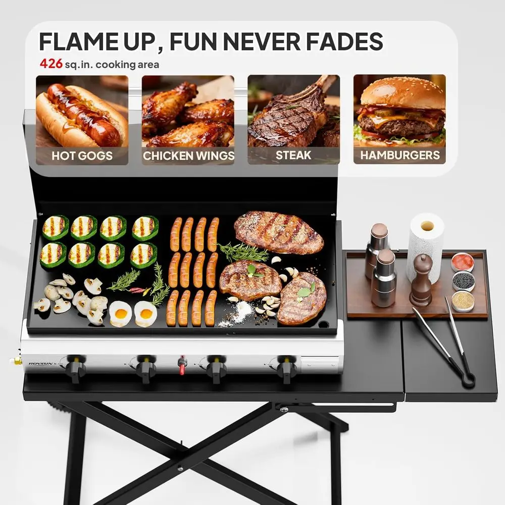 Portable 4-Burner Propane Grid - đánh giá và giá Outdoor Camping Griddle