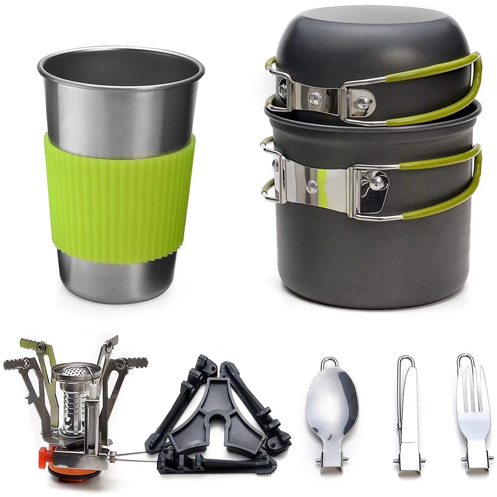 Camping Cookware Kit with Stov - đánh giá và giá Outdoor Camping Kitchen Set